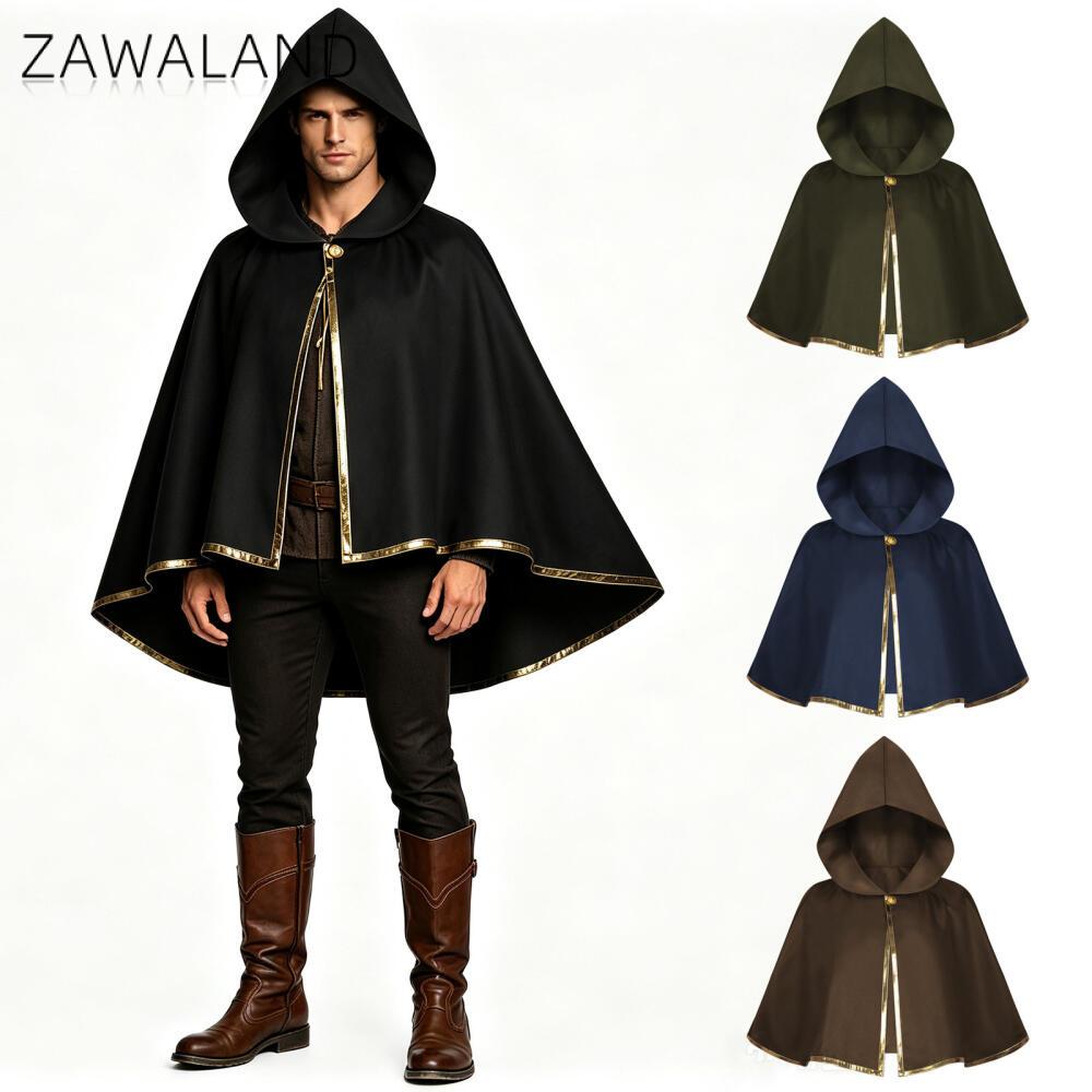 Medieval Men'S Accessories - Capa con Capucha Medieval con Ribete