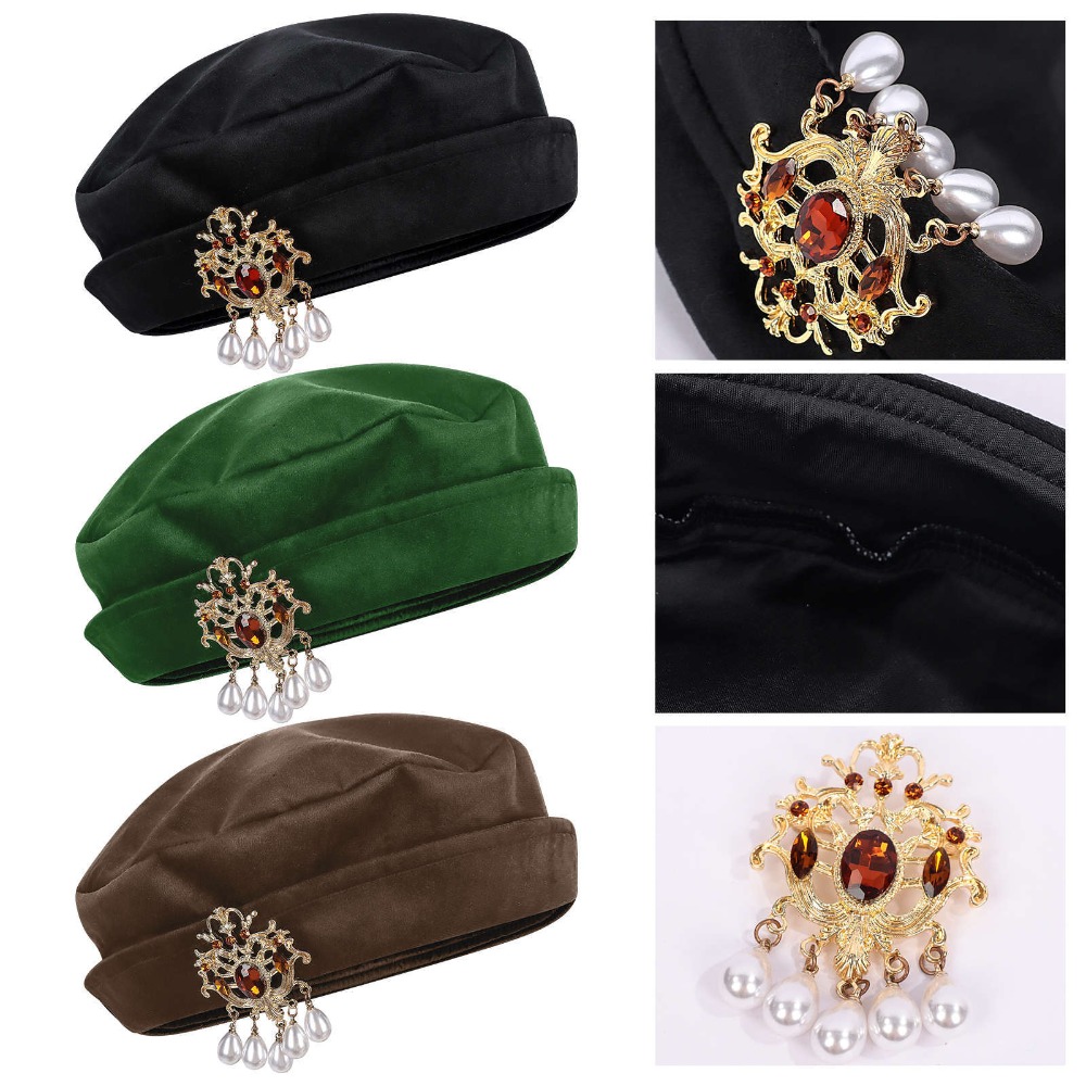 Medieval Men'S Accessories - Boina Medieval Tudor para Hombre, Gorra