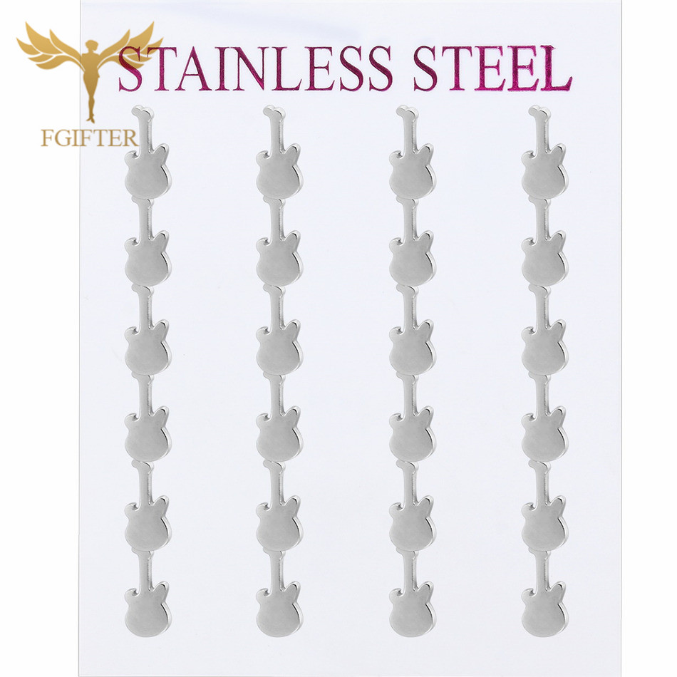 Men Accessories In Store - 12 Pares de Pendientes de Guitarra