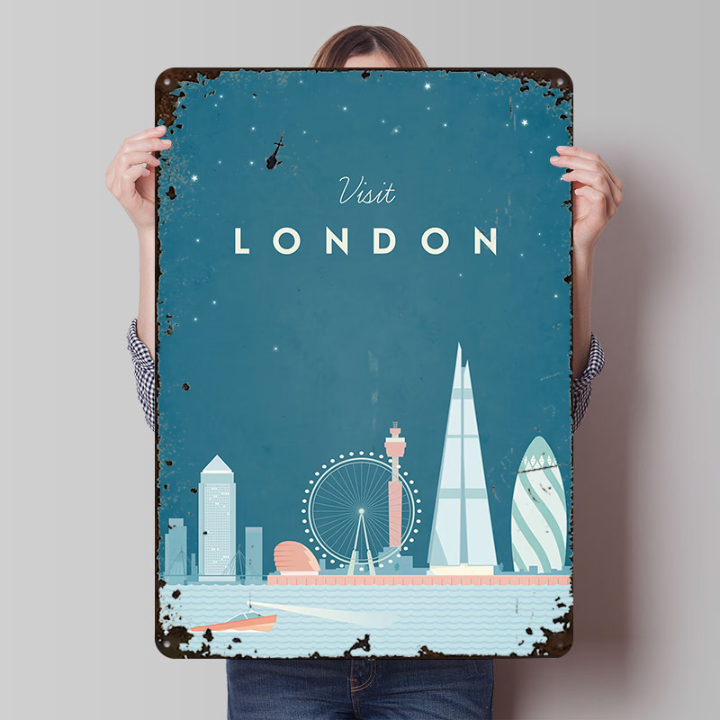 Póster Metálico de Londres, Ar - Men'S Accessories London reseña y precio