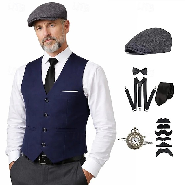 Traje de gángster estilo Gatsb - Medieval Men'S Accessories reseña y precio