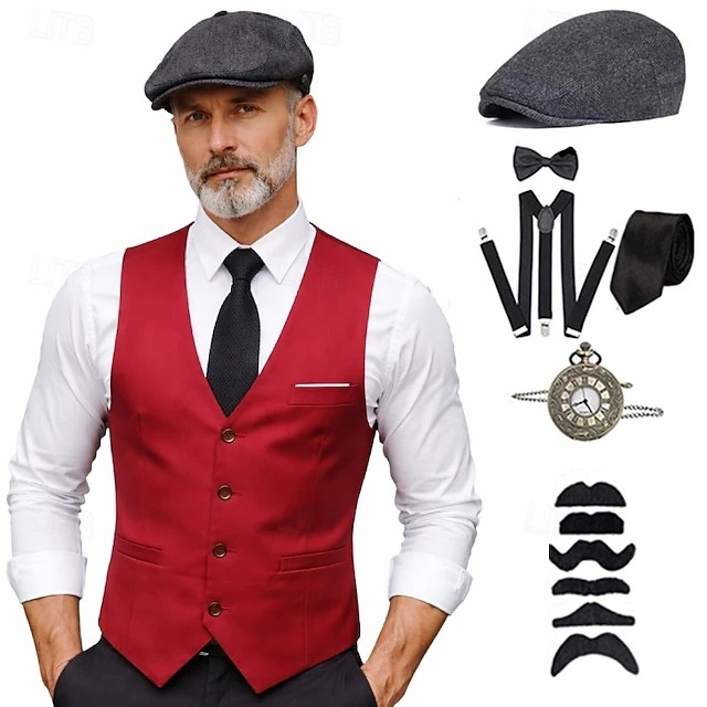 Traje de gángster estilo Gatsb - Medieval Men'S Accessories reseña y precio